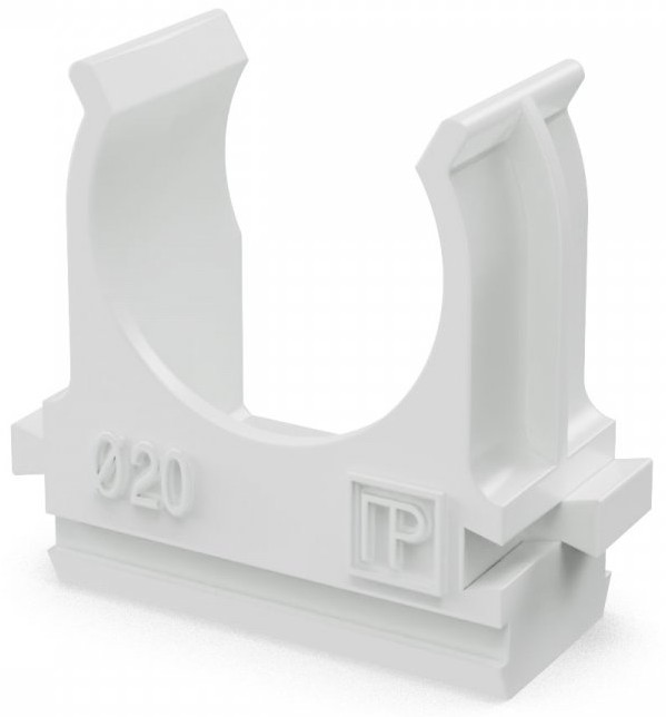 

Клипса для труб Промрукав PR.02720б Полистирол белая д20 (100шт), PR.02720б