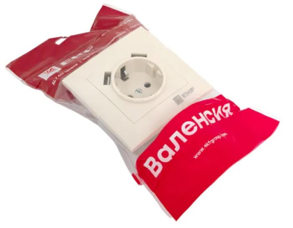 фото Розетка с заземлением с 2 USB в сборе EKF EWR16-028-20-2USB в Омске