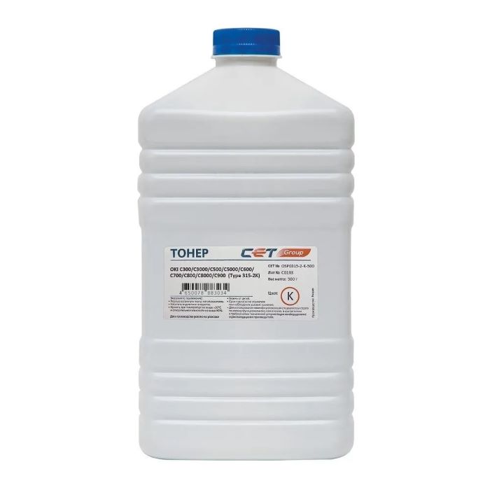 

Тонер CET Type 315-2 для OKI Pro9431, C300/C3000/C500/C5000/C600/C700/C800/C8000/C900 series (Japan) Black, 500г/бут, (унив.), OSP0315-2-K-, OSP0315-2-K-500