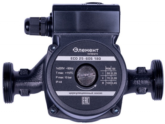 

Насос циркуляционный Элемент Комфорта ECO 32-60S 180 (с комплектом гаек) ECE3260180, ECO 32-60S 180 (с комплектом гаек)
