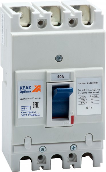 

Автоматический выключатель в литом корпусе КЭАЗ 224959 OptiMat E100N040-УХЛ3, 224959