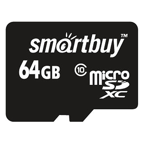 

Карта памяти 64GB SmartBuy SB64GBSDCL10-01 MicroSDXC Class 10 (SD адаптер), SB64GBSDCL10-01