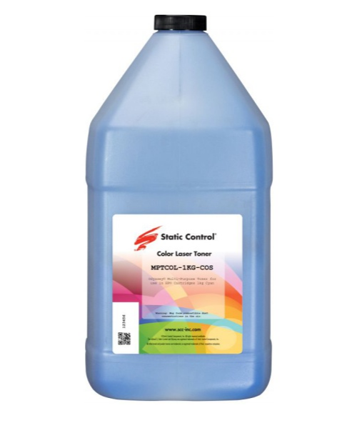 

Тонер Static Control TRMPTCOL-1KG-C голубой флакон 1000гр. для принтера HP CLJCP1515/ Canon MF8330, TRMPTCOL-1KG-C
