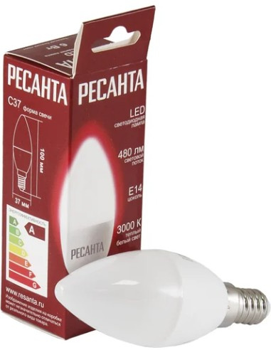 фото Лампа светодиодная Ресанта LL-R-C37-6W-230-3K-E14 в Краснодаре
