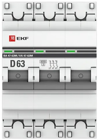 фото Автоматический выключатель модульный EKF mcb4763m-6-3-63D-pro в Уфе
