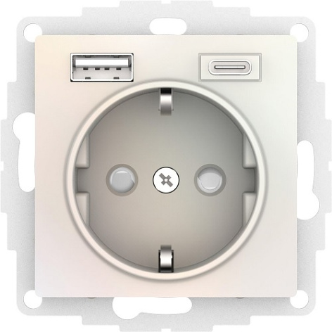 фото Розетка с заземлением с 2 USB  Systeme Electric ATN000432 в Уфе