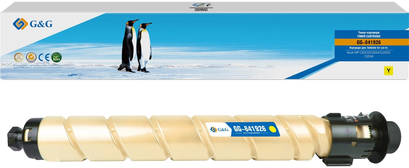 

Картридж лазерный G&G 841919/841926 GG-841926 желтый (9500стр.) для Ricoh MP C2003/C2004/C2503/C2504, 841919/841926
