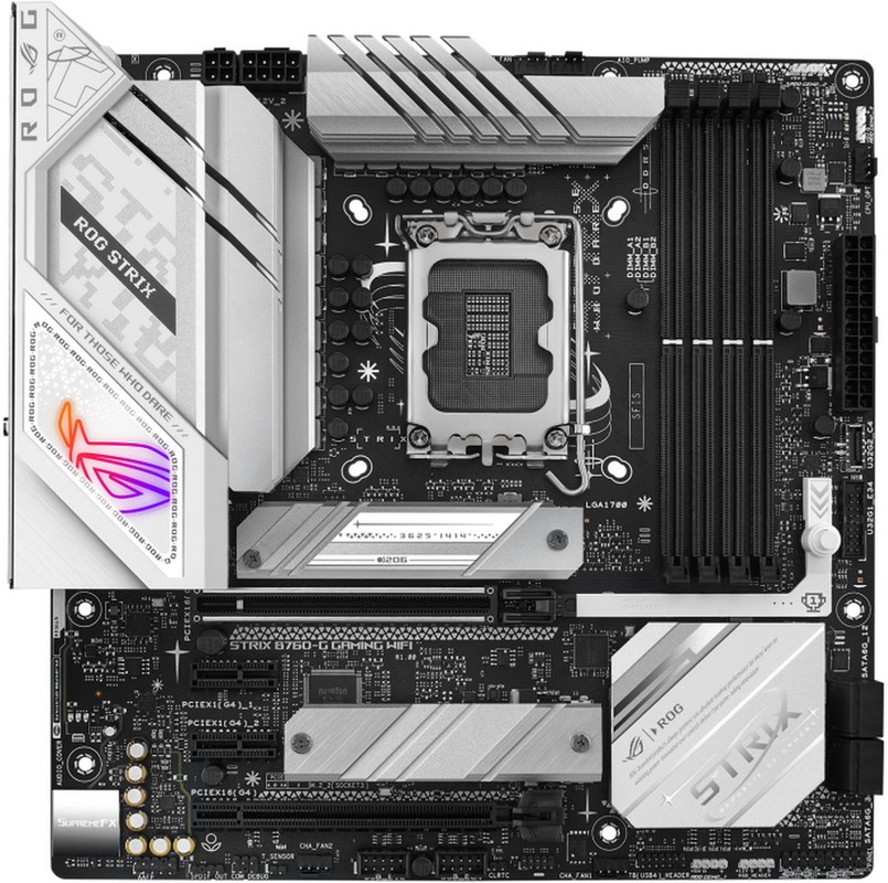 

Материнская плата mATX ASUS ROG STRIX B760-G GAMING WIFI 90MB1EQ0-M0EAY0 (LGA1700, B760, 4*DDR5 (780, ROG STRIX B760-G GAMING WIFI