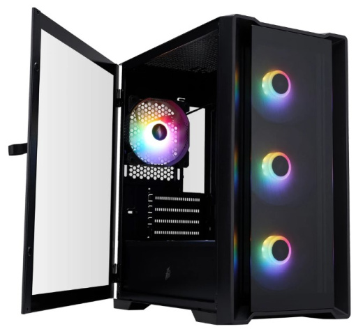 фото Корпус mATX 1STPLAYER TRILOBITE T4-G GLASS FRGB Black в Перми