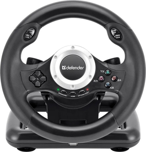 Изображение товара Игровой компактный руль Defender TURBO PRO с вибрацией для PC и консолей