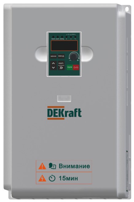 

Преобразователь частоты DEKraft DEKV060G011P015T4B DEKV060-11/15кВт 3 фазы 380В с торм. модулем, DEKV060G011P015T4B