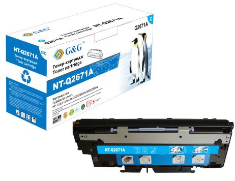 

Тонер-картридж голубой G&G NT-Q2671A для HP Color LaserJet 3500/3500N/3550/3550N/3700/3700DN, NT-Q2671A