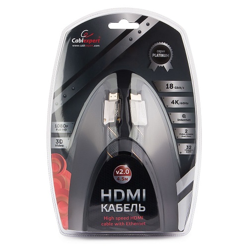 

Кабель HDMI Cablexpert CC-P-HDMI04-4.5M серия Platinum, 4.5м, v2.0, M/M, плоский, позол.разъемы, CC-P-HDMI04-4.5M
