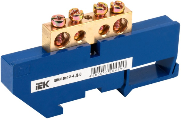 Изображение товара Шина ноль IEK ШНИ-8х12-4-Д-С для электрических систем