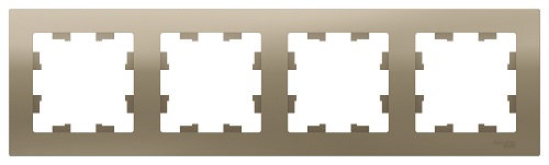 

Рамка Schneider Electric ATN000504 AtlasDesign, 4-постовая, универсальная, шампань, ATN000504