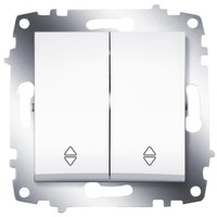 

Переключатель ABB 619-010200-211 Cosmo двухклавишный, 10А, 250В, IP20 (сх. 6) (белый), 619-010200-211