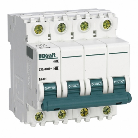 Изображение товара Автоматический выключатель DEKraft 11282DEK IP20 5А 400В модульный
