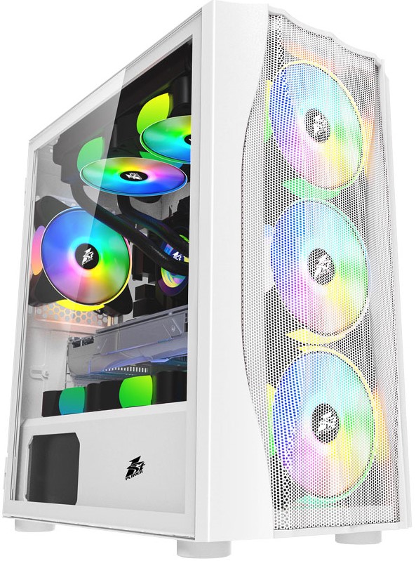 

Корпус mATX 1STPLAYER X3-M белый, без БП, боковая и передняя панель из закаленного стекла, USB 3.0, 2*USB 2.0, audio, X3-M