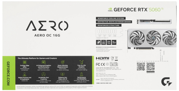 фото Видеокарта GIGABYTE GeForce RTX 5060 TI AERO OC (GV-N506TAERO OC-16GD) в Казани