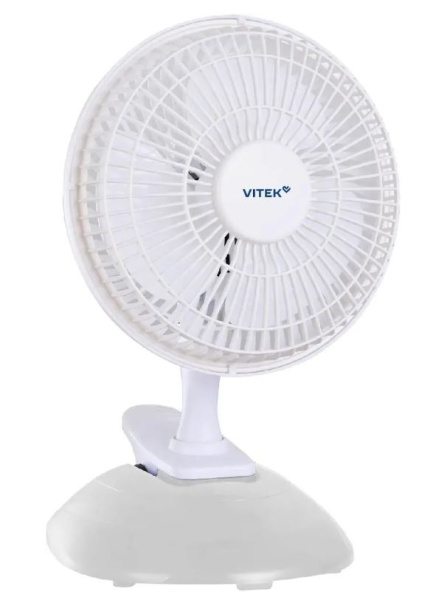 Изображение товара Настольный вентилятор Vitek VTF-0610 3 скорости механическое управление белый пластиковый