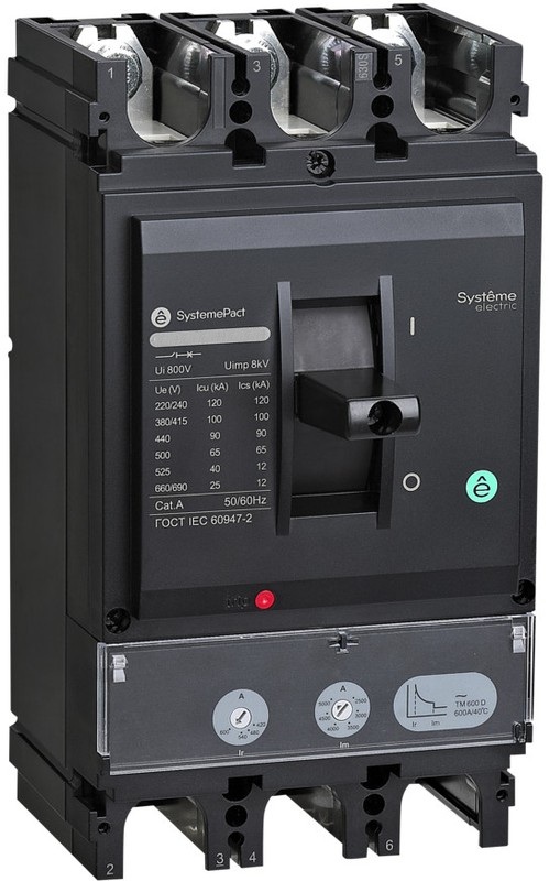 

Автоматический выключатель в литом корпусе Systeme Electric SPC400F400L3DF SYSTEMEPACT CCB400 36KA 3P3D TMD400 рычаг, SPC400F400L3DF