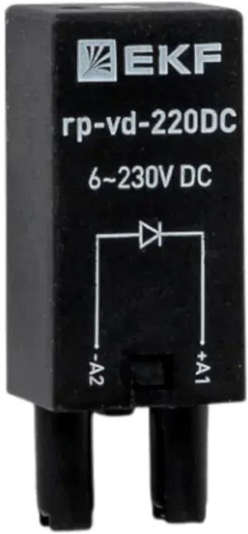 

Модуль защитный EKF rp-vd-220DC диодный 6-220В DC для промежуточных реле RP AVERES, rp-vd-220DC