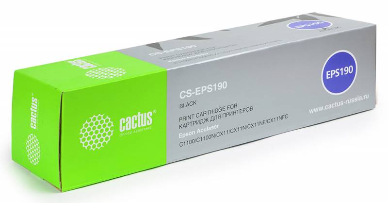 

Картридж Cactus CS-EPS190 черный для Epson AcuLaser C1100/C1100N/CX11/CX11N/CX11NF/CX11NFC (4000 стр.), CS-EPS190