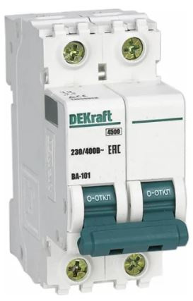 Изображение товара Автоматический выключатель DEKraft 11109DEK ВА-101 2 полюса 1А IP20