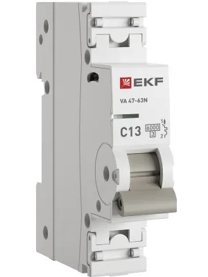 

Автоматический выключатель EKF M636113C 1P 13А (C) 6кА ВА 47-63N PROxima, M636113C