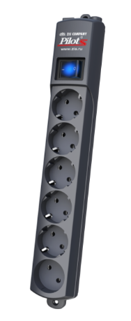 

Источник бесперебойного питания ZIS S10M Pilot S surge protector 6 outlets (EUR 5 + 1 without grounding) 10 m, graphite, Pilot S10M Graphite