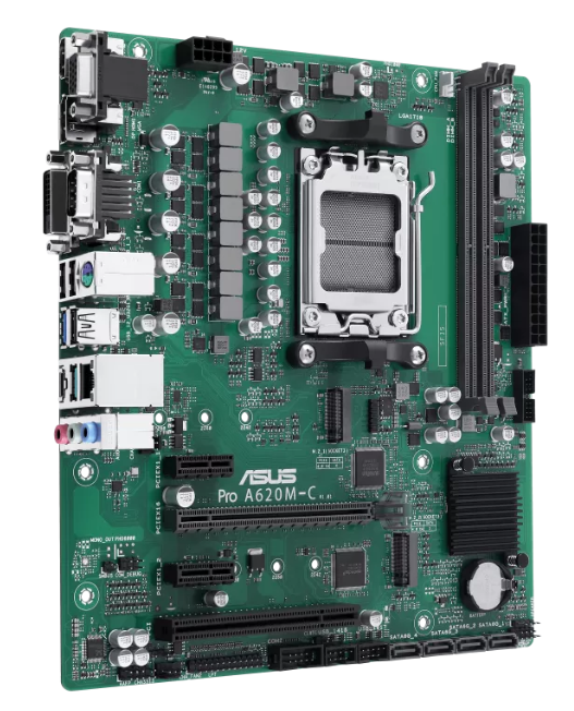 

Материнская плата mATX ASUS PRO A620M-C-CSM (AM5, AMD A620, 2*DDR5 (8000), 4*SATA 6G RAID, 2*M.2, 3*PCIE, Glan, VGA, DVI-D, HDMI, DP, USB Type-C, 2*US, PRO A620M-C-CSM