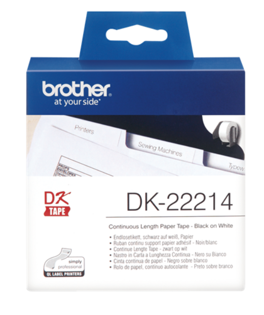 

Наклейка Brother DK22214 Бумажная клеящаяся лента Brother (белая, ширина 12 мм), DK22214