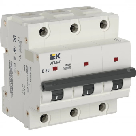 Изображение товара Автоматический выключатель IEK AR-M10H-3-D080 80А IP20 для электроустановок