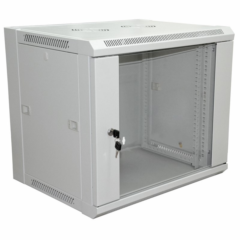 

Шкаф настенный 19", 6U Rexant 04-2220 600×600×370 мм (ШxГxВ) - передняя дверь стекло, боковые стенки съемные (разобранный), RAL 7035, 04-2220