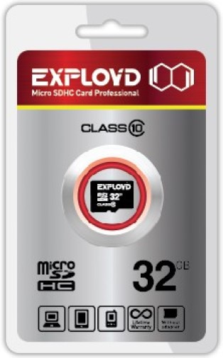 

Карта памяти 32GB Exployd EX0032GCSDHC10-W/A-AD microSDHC Class 10 без адаптера, EX0032GCSDHC10-W/A-AD