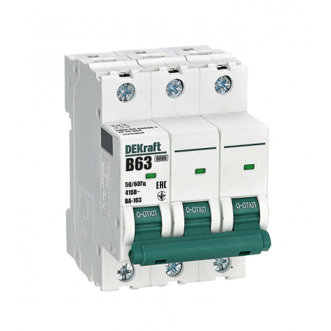 Изображение товара Автоматический выключатель DEKraft 12247DEK для защиты цепей 63 А IP20