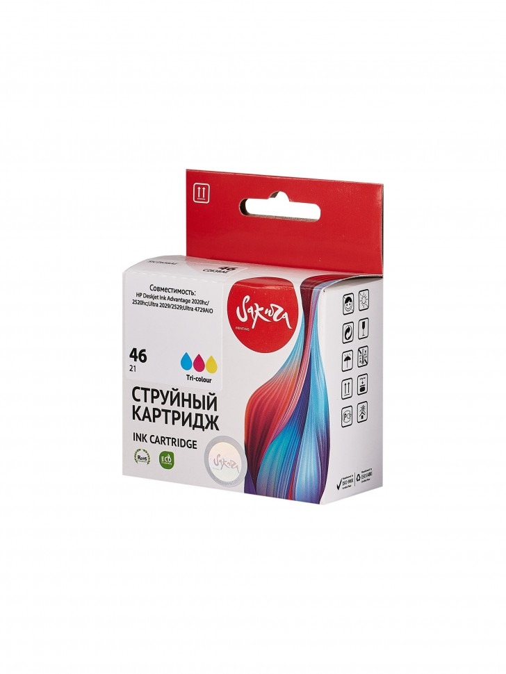 

Картридж струйный Sakura CZ638AE (№46 Tri-colour) для HP Deskjet Ink Advantage 2020hc/2520hc, Ultra, CZ638AE (№46 Tri-colour)