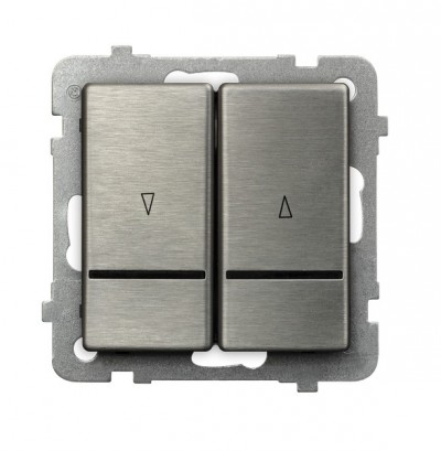 

Выключатель Ospel LP-7RMS/m/44 для управления жалюзи, с подсветкой синего цвета, 10AX, 250V, 2200W, IP-20, клеммы безвинтовые, серебро, LP-7RMS/m/44