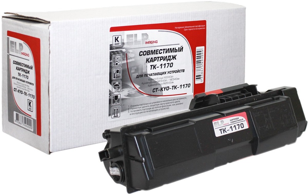 

Тонер-картридж ELP CT-KYO-TK-1170 для Kyocera M2040DN/M2540DN/DW/M2640IDW TK-1170 7.2K, CT-KYO-TK-1170