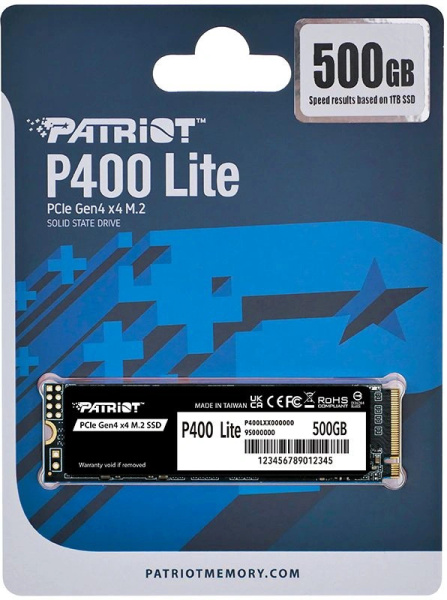 фото Накопитель SSD M.2 2280 Patriot Memory P400 Lite в Перми 500 ГБ