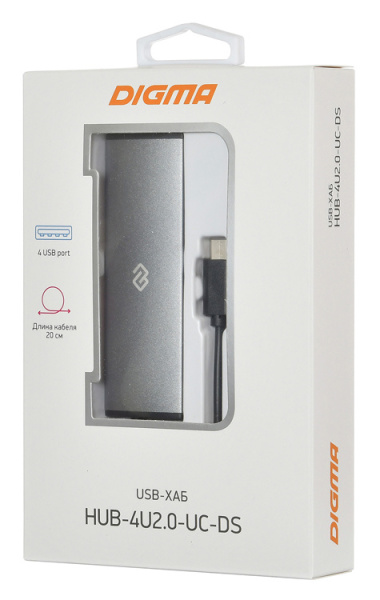 фото Разветвитель USB 3.1 Digma HUB-4U2.0-UC-DS в Перми