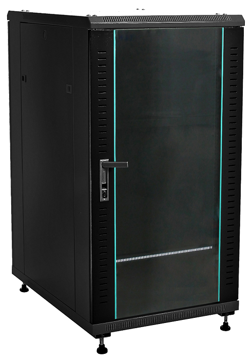 

Шкаф напольный 19", 22U W&T B226080BWTWOF 600x800 мм, передняя дверь стекло, задняя глухая металл, цвет чёрный. Без вент, B226080BWTWOF
