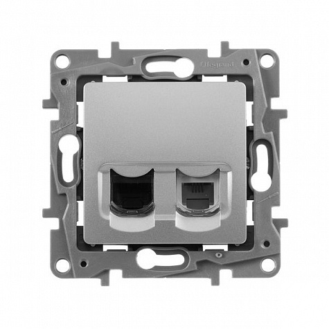 

Розетка Legrand 672452 Etika - RJ11 + RJ45, категория 5, UTP, алюминий, 672452