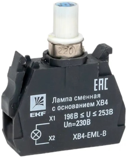 

Лампа сменная c основанием EKF XB4-EML-B XB4 синяя 230В, XB4-EML-B