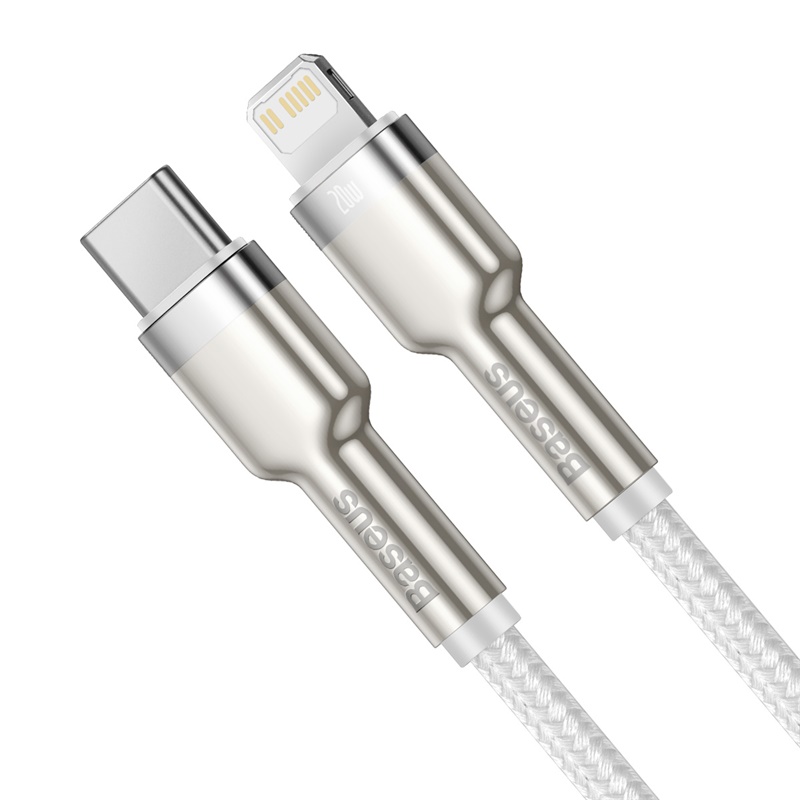 

Кабель Baseus CATLJK-B02 Type-C - Lightning 20W 2m; PD 20W (для iPhone 12 серии), PD 18W (для iPhone 8-11 серии), цинковый сплав + нейлоновая оплётка,, CATLJK-B02