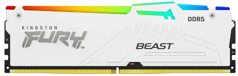 

Модуль памяти DDR5 16GB Kingston FURY KF556C40BWA-16 Beast White RGB XMP 5600MT/s CL40 1.8V 288-pin, KF556C40BWA-16