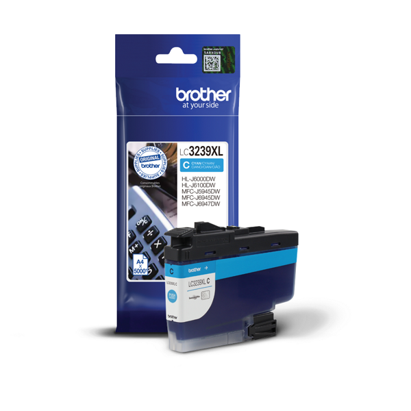 

Картридж Brother LC-3239XLC для HLJ6000DW/MFCJ5945DW/MFCJ6945DW голубой (5000стр), LC-3239XLC