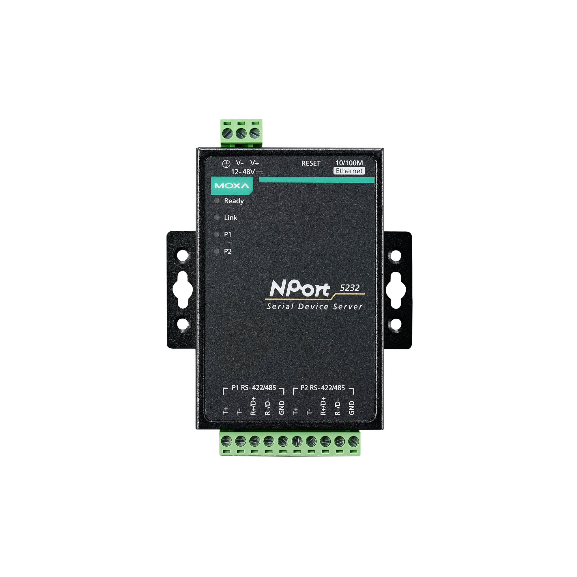 

Преобразователь MOXA NPort 5232-T 2 port RS-422/485,10/100 Ethernt,t:-40/+70 w/o adapter, NPort 5232-T