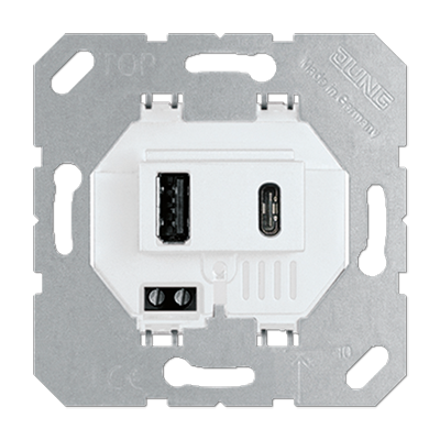 

Розетка Jung USB15CAWW USB тип А, USB тип C мех белый, USB15CAWW