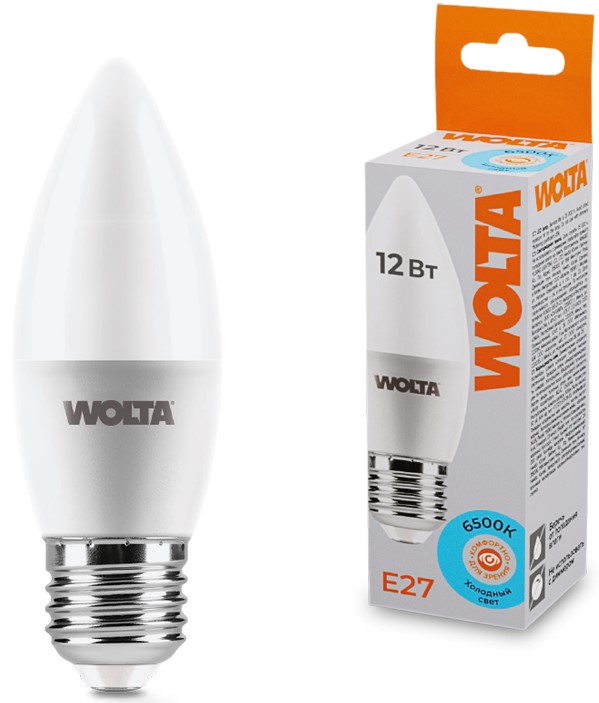 

Лампа светодиодная WOLTA 25WC12E27 12Вт 6500K Е27, 25WC12E27